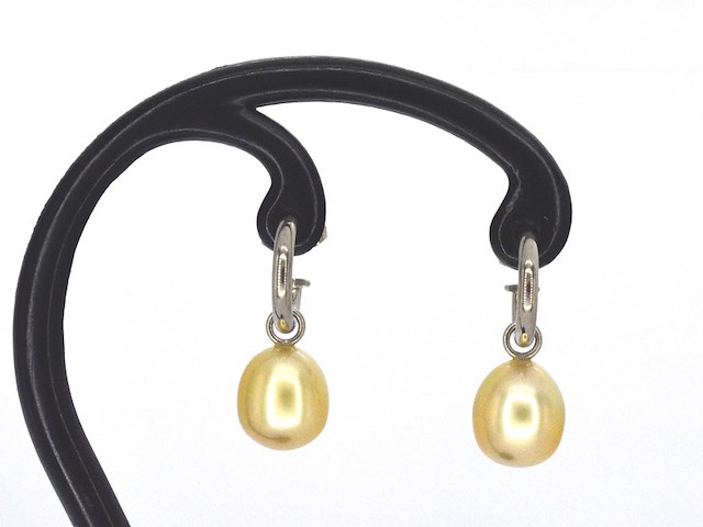 Gouden oorbellen met zuidzee parels - afbeelding 2 van  8