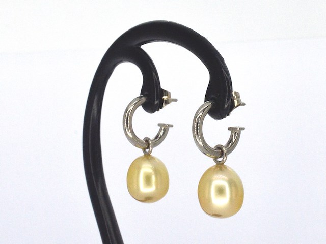 Gouden oorbellen met zuidzee parels - afbeelding 4 van  8