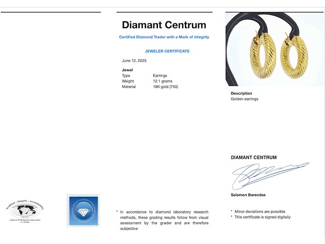 Gouden oorbellen - afbeelding 3 van  7