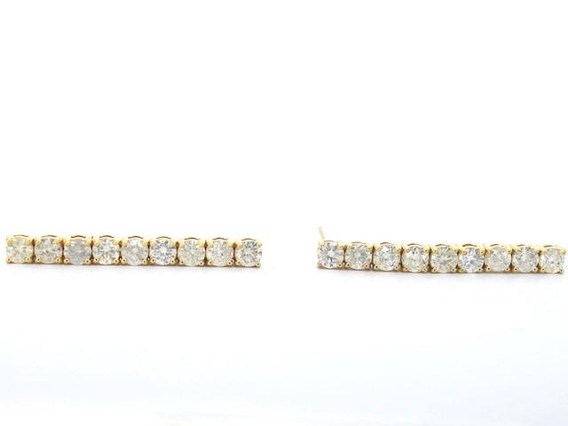 Gouden oorhangers met natuurlijke briljant geslepen diamanten - afbeelding 4 van  10