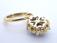 Gouden oorhangers met natuurlijke diamanten en blauwe saffieren - afbeelding 6 van  9