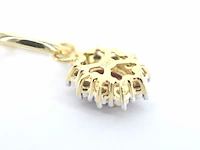 Gouden oorhangers met natuurlijke diamanten en robijnen - afbeelding 8 van  10
