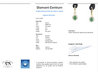 Gouden oorhangers met natuurlijke diamanten en smaragden - afbeelding 3 van  9