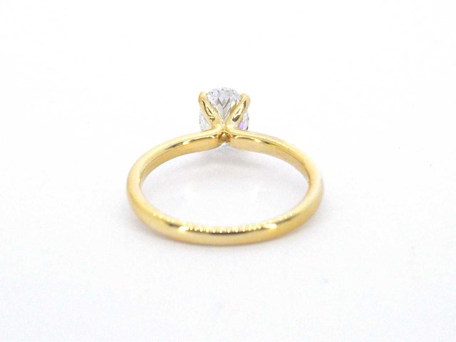 Gouden ovaal solitair ring met diamant 1.00 carat - afbeelding 8 van  10