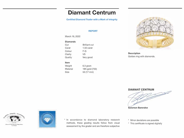 Gouden pavé ring diamant - afbeelding 5 van  10