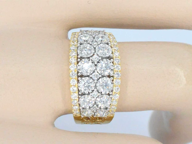 Gouden pavé ring diamant - afbeelding 10 van  10