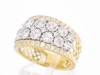 Gouden pavé ring diamant - afbeelding 1 van  10