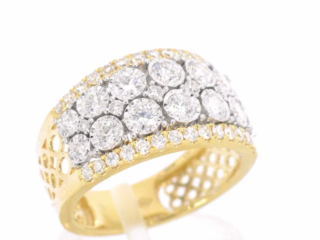 Gouden pavé ring diamant - afbeelding 8 van  10