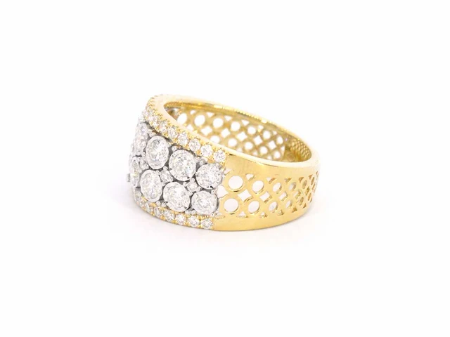 Gouden pavé ring diamant - afbeelding 9 van  10