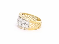 Gouden pavé ring diamant - afbeelding 9 van  10