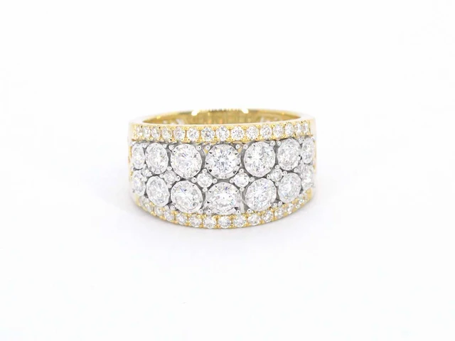 Gouden pavé ring diamant - afbeelding 2 van  10