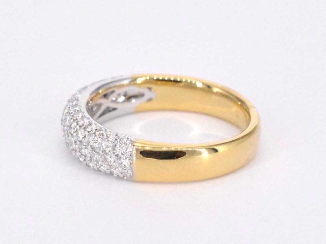 Gouden pave ring met diamanten 0.90 carat - afbeelding 2 van  10