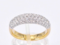 Gouden pave ring met diamanten 0.90 carat