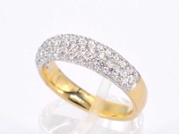 Gouden pave ring met diamanten 0.90 carat - afbeelding 7 van  10
