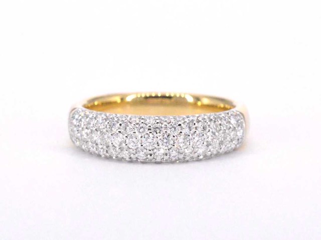 Gouden pave ring met diamanten 0.90 carat - afbeelding 9 van  10