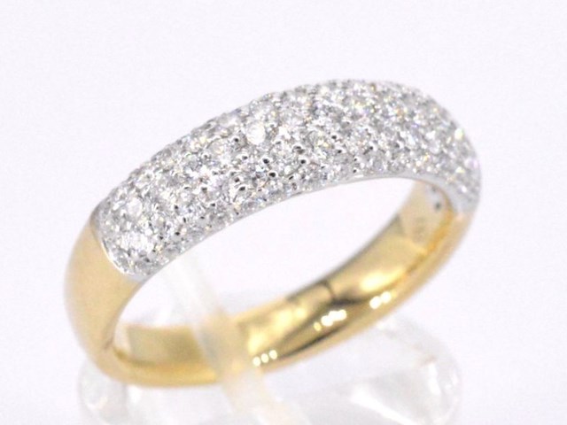 Gouden pave ring met diamanten 0.90 carat - afbeelding 7 van  11