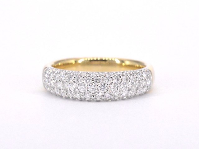 Gouden pave ring met diamanten 0.90 carat - afbeelding 8 van  11