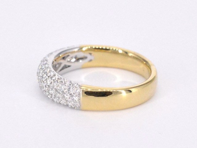 Gouden pave ring met diamanten 0.90 carat - afbeelding 10 van  11