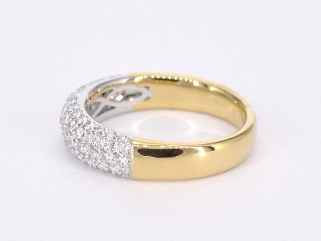 Gouden pave ring met diamanten 0.90 carat - afbeelding 10 van  11