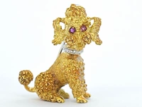 Gouden poedel broche