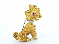 Gouden poedel broche - afbeelding 5 van  11