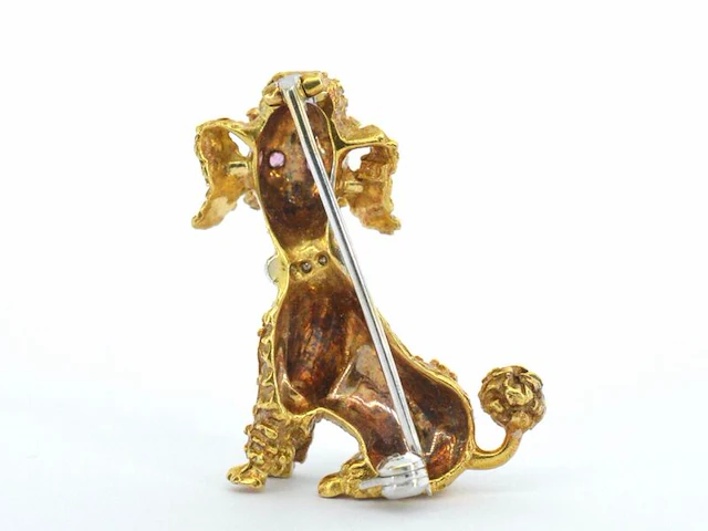 Gouden poedel broche - afbeelding 6 van  11