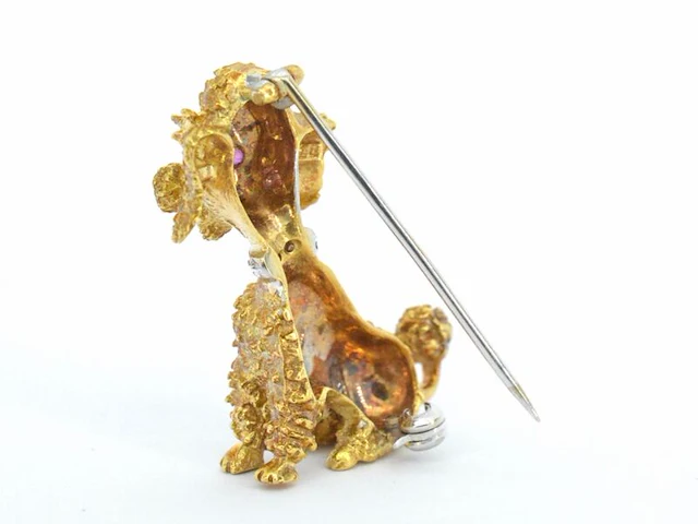 Gouden poedel broche - afbeelding 7 van  11