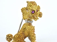 Gouden poedel broche - afbeelding 9 van  11