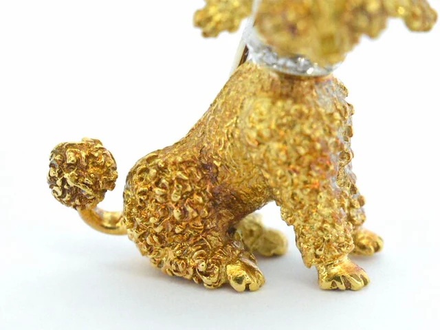 Gouden poedel broche - afbeelding 10 van  11