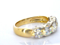 Gouden rij ring met 5 diamanten - afbeelding 7 van  9