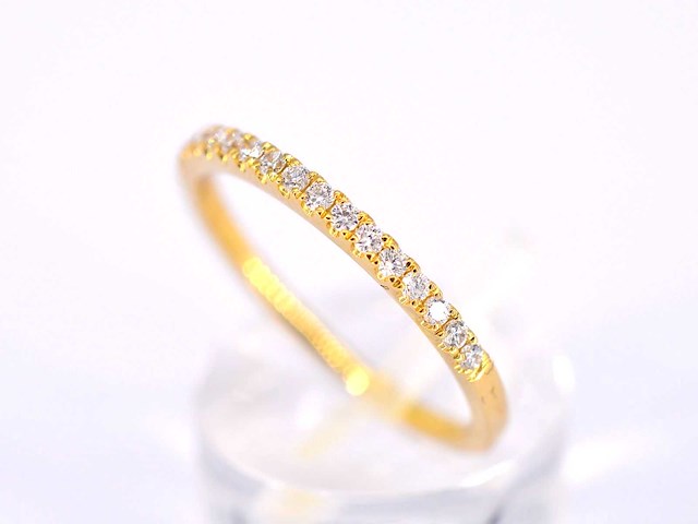 Gouden rijring met briljant geslepen diamant - afbeelding 4 van  7