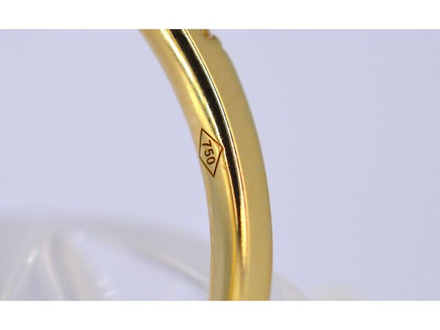 Gouden rijring met briljant geslepen diamant - afbeelding 6 van  8