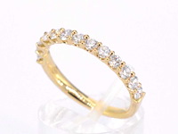 Gouden rijring met briljant geslepen diamanten - afbeelding 8 van  10