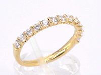 Gouden rijring met briljant geslepen diamanten - afbeelding 9 van  10