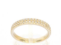 Gouden rijring met diamanten - afbeelding 1 van  11