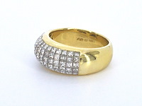 Gouden rijring met princess geslepen diamanten - afbeelding 6 van  11