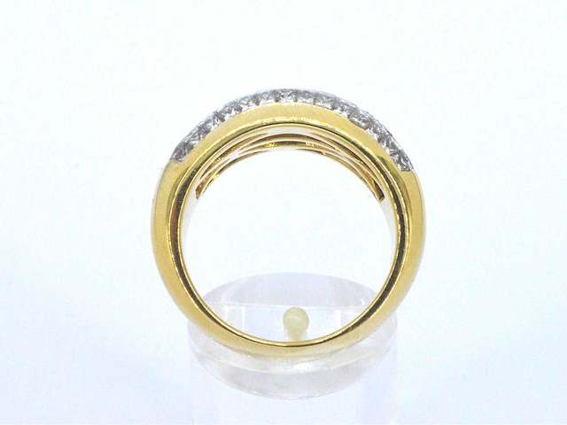 Gouden rijring met prinses geslepen diamanten - afbeelding 7 van  10