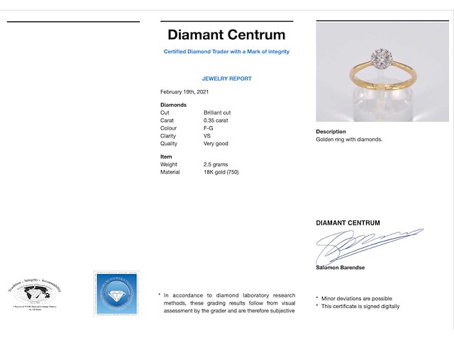 Gouden ring 0.35 carat diamant - afbeelding 4 van  10