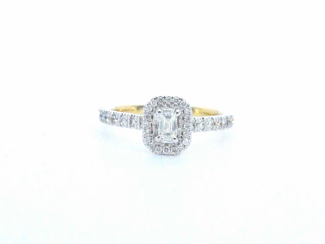 Gouden ring baguette briljant diamant - afbeelding 1 van  9