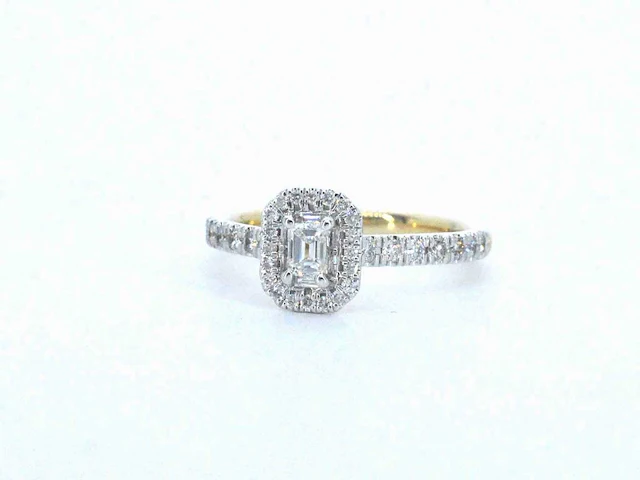 Gouden ring baguette briljant diamant - afbeelding 3 van  9