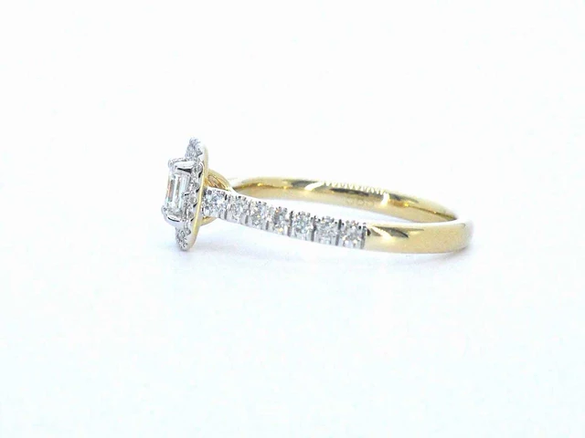 Gouden ring baguette briljant diamant - afbeelding 5 van  9