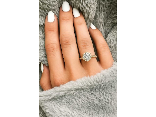 Gouden ring briljant diamant 2.80 carat - afbeelding 2 van  7