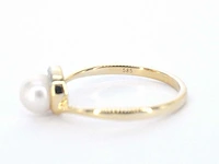 Gouden ring diamant parel - afbeelding 2 van  10