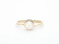 Gouden ring diamant parel