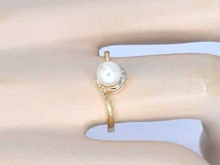 Gouden ring diamant parel - afbeelding 3 van  10
