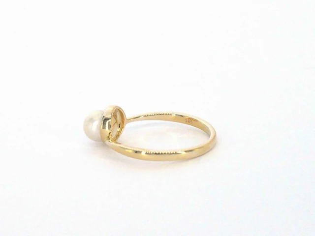 Gouden ring diamant parel - afbeelding 7 van  10