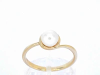Gouden ring diamant parel - afbeelding 8 van  10
