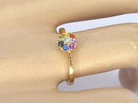 Gouden ring diamant saffier multicolour - afbeelding 3 van  10
