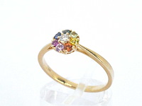 Gouden ring diamant saffier multicolour - afbeelding 4 van  10