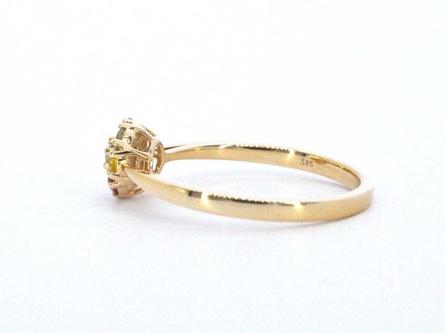 Gouden ring diamant saffier multicolour - afbeelding 5 van  10